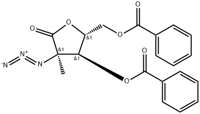 2-?Azido-3,5-di-O-benzoyl-?2-?deoxy-?2-?C-?methyl-D-?ribonic acid g-?lactone Struktur