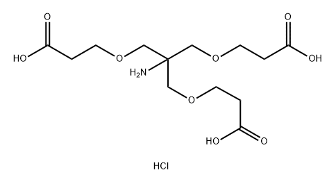 3,3'-((2-amino-2-((2-carboxyethoxy)methyl)propane-1,3-diyl)bis(oxy))dipropanoic acid hydrochloride Struktur