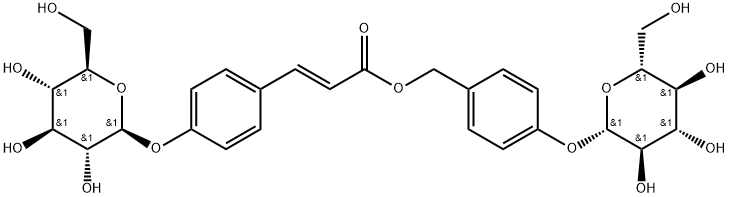 β-D-Glucopyranoside, 4-[[[(2E)-3-[4-(β-D-glucopyranosyloxy)phenyl]-1-oxo-2-propen-1-yl]oxy]methyl]phenyl Struktur