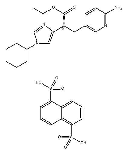 1,5-Naphthalenedisulfonic acid, compd. with (αR)-ethyl 6-amino-α-(1-cyclohexyl-1H-imidazol-4-yl)-3-pyridinepropanoate (1:1) Struktur