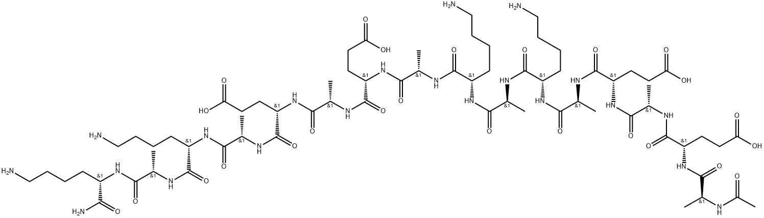 L-Lysinamide, N-acetyl-L-alanyl-L-α-glutamyl-L-alanyl-L-α-glutamyl-L-alanyl-L-lysyl-L-alanyl-L-lysyl-L-alanyl-L-α-glutamyl-L-alanyl-L-α-glutamyl-L-alanyl-L-lysyl-L-alanyl- Struktur