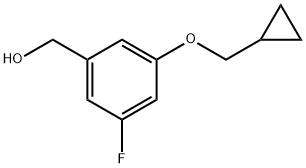 (3-(cyclopropylmethoxy)-5-fluorophenyl)methanol Struktur