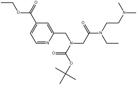 4-Pyridinecarboxylic acid, 2-[[[2-[[2-(dimethylamino)ethyl]ethylamino]-2-oxoethyl][(1,1-dimethylethoxy)carbonyl]amino]methyl]-, ethyl ester Struktur