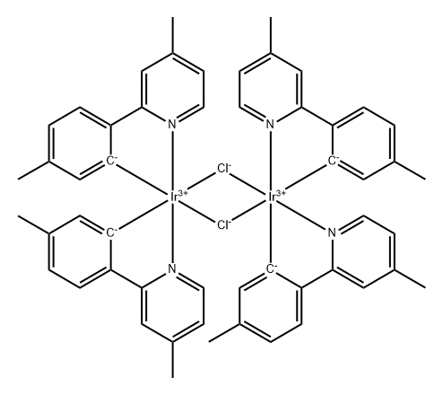 tetrakis(2-(4-methylphenyl)-4-methylpyridine-C2,N')(μ-dichloro)diiridium Struktur