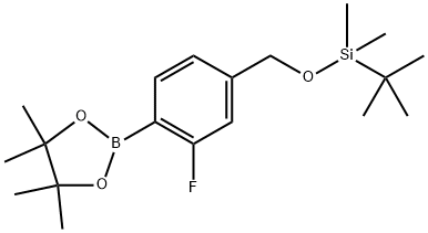 1,3,2-Dioxaborolane, 2-[4-[[[(1,1-dimethylethyl)dimethylsilyl]oxy]methyl]-2-fluorophenyl]-4,4,5,5-tetramethyl- Struktur