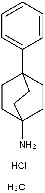 Bicyclo[2.2.2]octan-1-amine, 4-phenyl-, hydrochloride, hydrate (1:1:1) Struktur