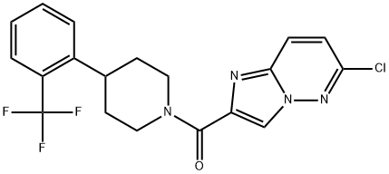(6-Chloroimidazo[1,2-b]pyridazin-2-yl)[4-[2-(trifluoromethyl)phenyl]-1-piperidinyl]methanone Struktur