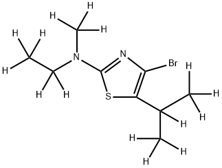 4-Bromo-[2-methylethylamino-5-(iso-propyl)-d15]-thiazole Struktur