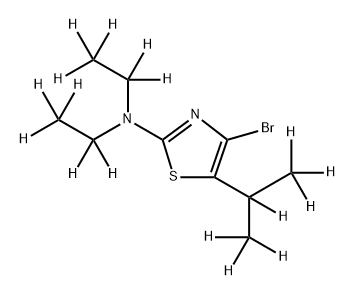 4-Bromo-[2-diethylamino-5-(iso-propyl)-d17]-thiazole Struktur