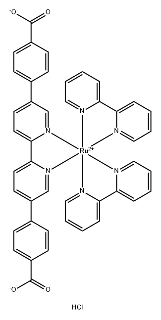 Ruthenium, bis(2,2'-bipyridine-κN1,κN1')[[4,4'-([2,2'-bipyridine]-5,5'-diyl-κN1,κN1')bis[benzoato]](2-)]-, dihydrochloride Struktur