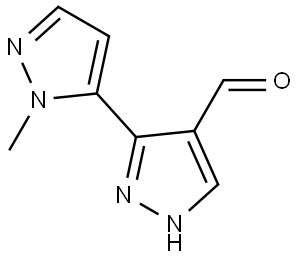 3-(1-methyl-1H-pyrazol-5-yl)-1H-pyrazole-4-carbaldehyde Struktur