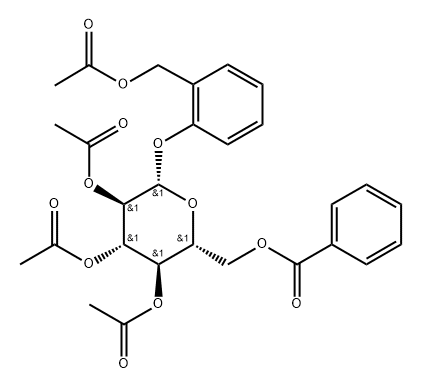 2-[(Acetyloxy)methyl]phenyl β-D-glucopyranoside 2,3,4-triacetate 6-benzoate Struktur