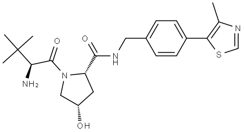 L-Prolinamide, 3-methyl-L-valyl-4-hydroxy-N-[[4-(4-methyl-5-thiazolyl)phenyl]methyl]-, (4S)- Struktur
