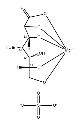 Bis[(2)-D-gluco-heptonato-O1,O2,O3,O6,O7] magnesium sulfate Struktur