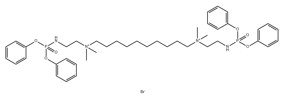1,10-Decanediaminium, N1,N10-bis[2-[(diphenoxyphosphinyl)amino]ethyl]-N1,N1,N10,N10-tetramethyl-, bromide (1:2) Struktur