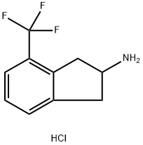 1H-Inden-2-amine, 2,3-dihydro-4-(trifluoromethyl)-, hydrochloride (1:1) Structure