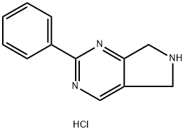 5H-Pyrrolo[3,4-d]pyrimidine, 6,7-dihydro-2-phenyl-, hydrochloride (1:1) Struktur