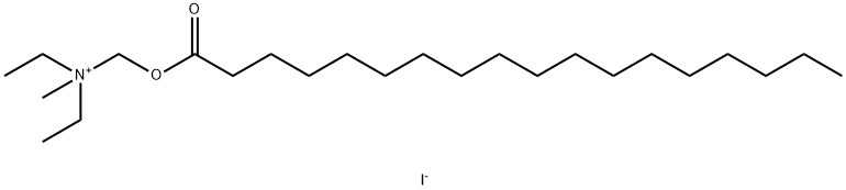Ethanaminium, N-ethyl-N-methyl-N-[[(1-oxooctadecyl)oxy]methyl]-, iodide (1:1) Struktur