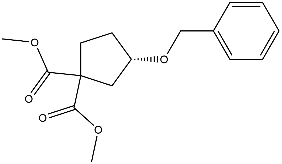 1,1-Cyclopentanedicarboxylic acid, 3-(phenylmethoxy)-, 1,1-dimethyl ester, (3S)- Struktur