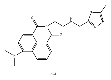 1H-Benz[de]isoquinoline-1,3(2H)-dione, 6-(dimethylamino)-2-[2-[[(5-methyl-1,3,4-thiadiazol-2-yl)methyl]amino]ethyl]-, hydrochloride (1:1) Struktur