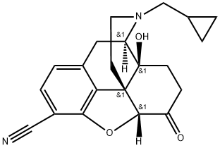 Morphinan-3-carbonitrile, 17-(cyclopropylmethyl)-4,5-epoxy-14-hydroxy-6-oxo-, (5α)- Struktur