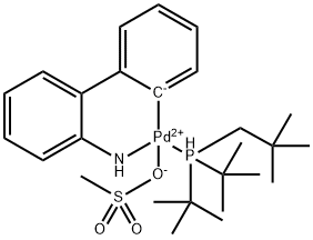 Palladium, [2'-(amino-κN)[1,1'-biphenyl]-2-yl-κC][bis(1,1-dimethylethyl)(2,2-dimethylpropyl)phosphine](methanesulfonato-κO)- Structure