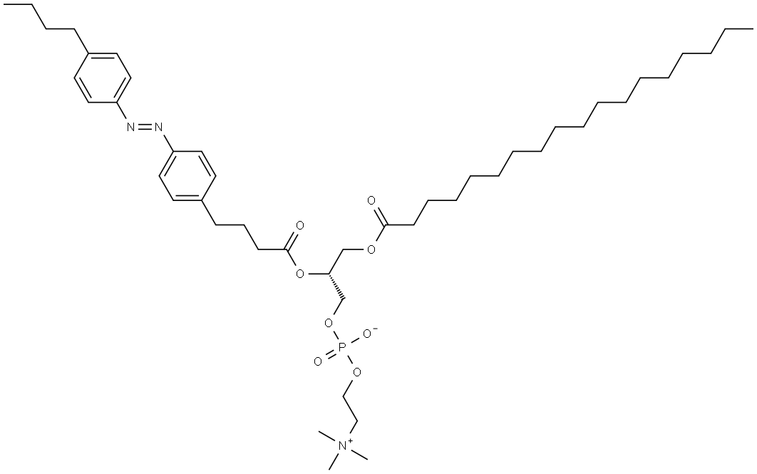 1-Stearoyl-2-[(E)-4-(4-((4-butylphenyl)diazenyl)phenyl)butanoyl]-sn-glycero-3-phosphocholine Struktur