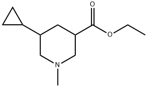 ethyl5-cyclopropyl-1-methylpiperidine-3-carboxylate Struktur