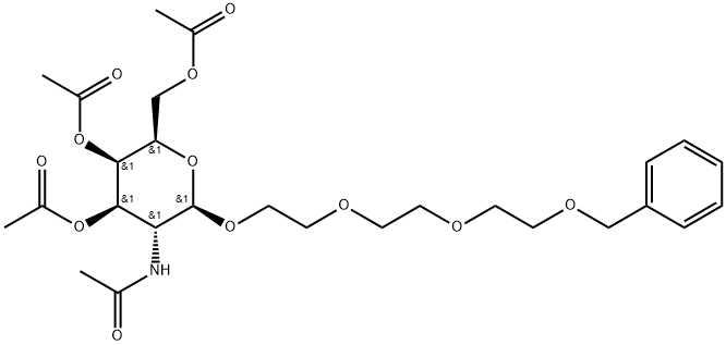β-D-Galactopyranoside, 2-[2-[2-(phenylmethoxy)ethoxy]ethoxy]ethyl 2-(acetylamino)-2-deoxy-, 3,4,6-triacetate Struktur