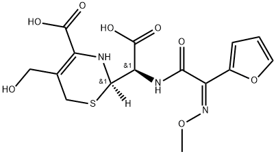 2H-1,3-Thiazine-2-acetic acid, 4-carboxy-α-[[(2Z)-2-furanyl(methoxyimino)acetyl]amino]-3,6-dihydro-5-(hydroxymethyl)-, (αR,2R)- (9CI) Structure