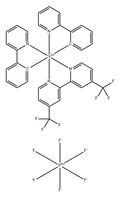 4,4'-雙(三氟甲基)-2,2'-聯(lián)吡啶雙(2-苯基吡啶)銥(III)六氟磷酸鹽 結(jié)構(gòu)式