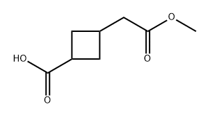 3-(2-methoxy-2-oxoethyl)cyclobutane-1-carboxyli
c acid Struktur