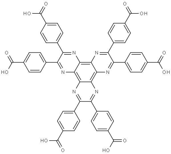 4,4',4'',4''',4'''',4'''''-(dipyrazino[2,3-f:2',3'-h]quinoxaline-2,3,6,7,10,11-hexayl)hexabenzoic acid Struktur