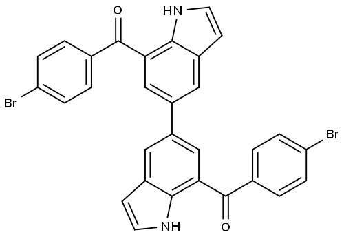 Methanone, 1,1′-[5,5′-bi-1H-indole]-7,7′-diylbis[1-(4-bromophenyl)- Struktur