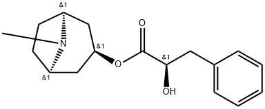 (R)-α-ヒドロキシベンゼンプロピオン酸(1R,5S)-8-メチル-8-アザビシクロ[3.2.1]オクタン-3α-イル 化學(xué)構(gòu)造式