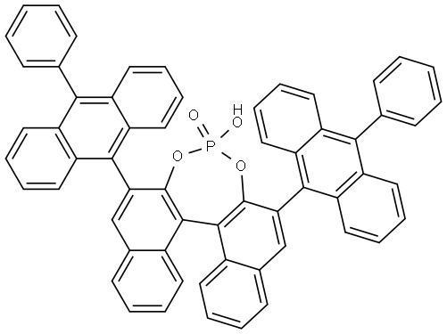 Dinaphtho[2,1-d:1′,2′-f][1,3,2]dioxaphosphepin, 4-hydroxy-2,6-bis(10-phenyl-9-anthracenyl)-, 4-oxide, (11bS)- Struktur