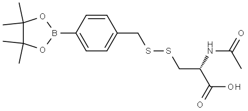 L-Cysteine, N-acetyl-S-[[[4-(4,4,5,5-tetramethyl-1,3,2-dioxaborolan-2-yl)phenyl]methyl]thio]- Struktur