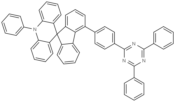 Spiro[acridine-9(10H),9′-[9H]fluorene], 4′-[4-(4,6-diphenyl-1,3,5-triazin-2-yl)phenyl]-10-phenyl- Struktur