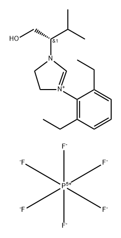 (S)-3-(2,6-Diethylphenyl)-1-(1-hydroxy-3-methylbutan-2-yl)-4,5-dihydro-1H-imidazol-3-ium hexafluorophosphate(V) Struktur