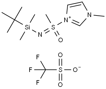 3-(N-(tert-Butyldimethylsilyl)-S-methylsulfonimidoyl)-1-methyl-1H-imidazol-3-ium trifluoromethanesulfonate Struktur