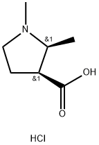3-Pyrrolidinecarboxylic acid, 1,2-dimethyl-, hydrochloride (1:1), (2R,3R)-rel- Struktur