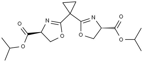 4-Oxazolecarboxylic acid, 2,2′-cyclopropylidenebis[4,5-dihydro-, 4,4′-bis(1-methylethyl) ester, (4S,4′S)- Struktur