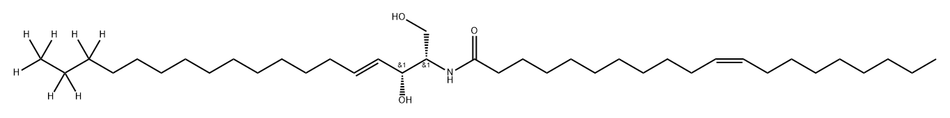 11-Eicosenamide, N-[(1S,2R,3E)-2-hydroxy-1-(hydroxymethyl)-3-heptadecen-1-yl-15,15,16,16,17,17,17-d7]-, (11Z)- Struktur