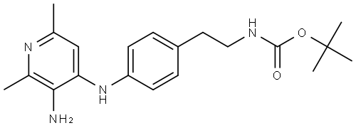 Carbamic acid, N-[2-[4-[(3-amino-2,6-dimethyl-4-pyridinyl)amino]phenyl]ethyl]-, 1,1-dimethylethyl ester Struktur