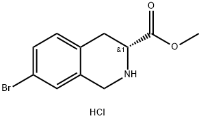 (3R)-7-Bromo-1,2,3,4-tetrahydro-isoquinoline-3-carboxylic acid methyl ester hydrochloride Struktur