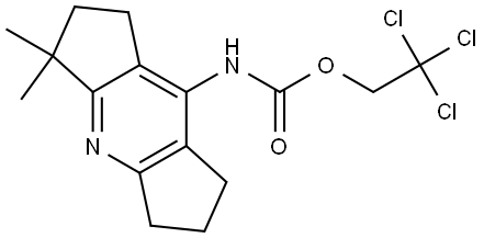 2,2,2-trichloroethyl(3,3-dimethyl-1,2,3,5,6,7-hexahydrodicyclopenta[b,e]pyridin-8-yl)carbamate Struktur