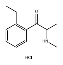 1-Propanone, 1-(2-ethylphenyl)-2-(methylamino)-, hydrochloride (1:1) Struktur