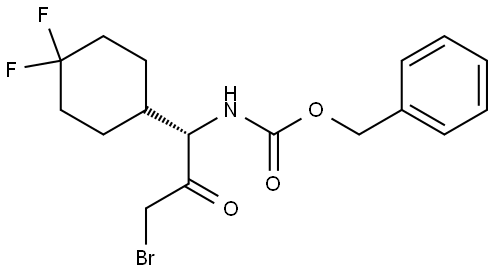 Carbamic acid, N-[(1S)-3-bromo-1-(4,4-difluorocyclohexyl)-2-oxopropyl]-, phenylmethyl ester Struktur