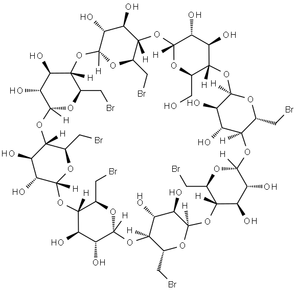 γ-Cyclodextrin, 6A,6B,6C,6D,6E,6F,6G-heptabromo-6A,6B,6C,6D,6E,6F,6G-heptadeoxy- Struktur
