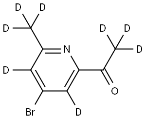 1-(4-bromo-6-(methyl-d3)pyridin-2-yl-3,5-d2)ethan-1-one-2,2,2-d3 Struktur